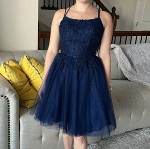 NWT -  Navy blue short dress, perfect for grad, a wedding guest, birthday, prom